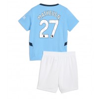 Echipament fotbal Manchester City Matheus Nunes #27 Tricou Acasa 2024-25 pentru copii maneca scurta (+ Pantaloni scurti)